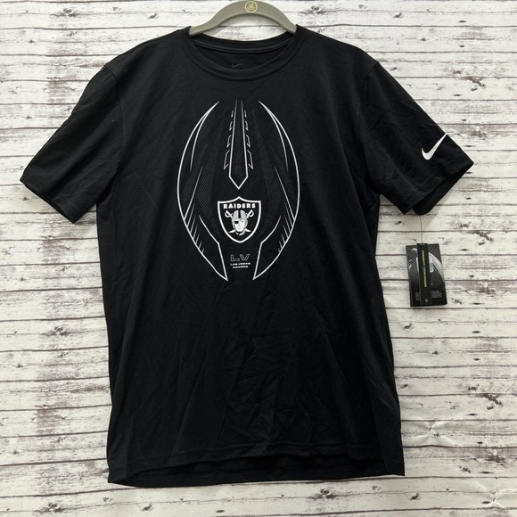 Raiders LV Nike Football T-Shirt Men's Medium Legend Icon Dri-Fit Short Sleeve - Picture 1 of 8